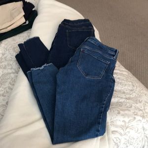 Frayed ankle skinny jeans